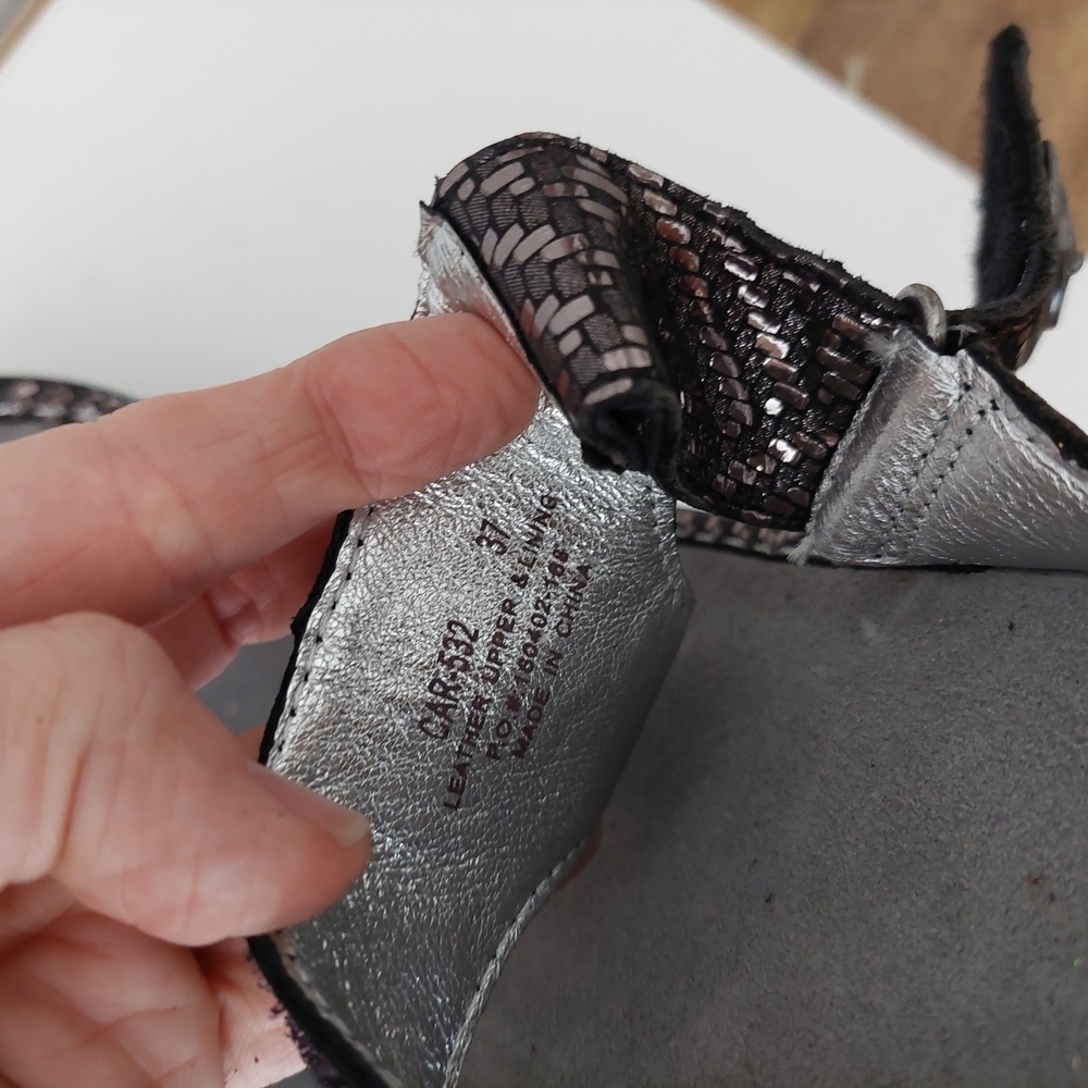 Alegria Black and Silver Woven Sandals - Picture 8 of 8